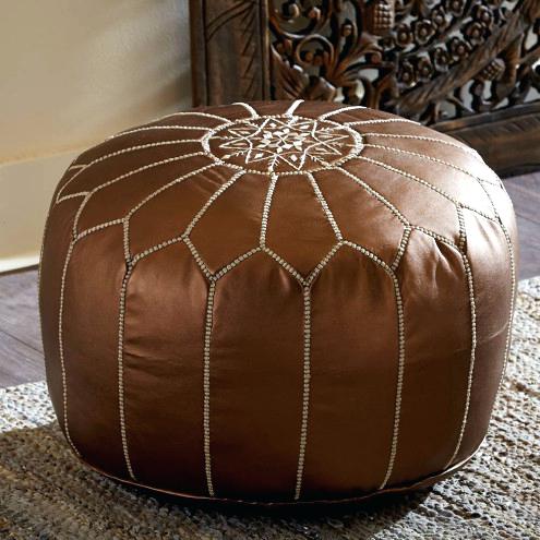 Pouf Art Déco Argenté ou Bronze - image 2