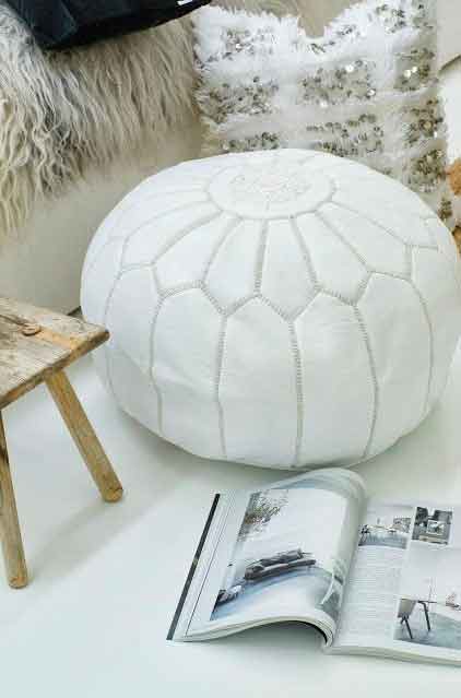 Pouf Art Maroc Blanc - image 4