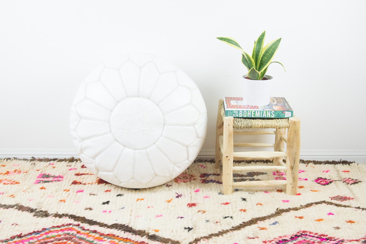 Pouf Art Maroc Blanc - image 1