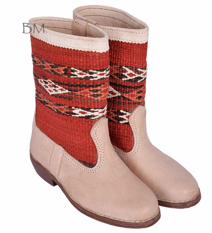 Berber Kilim Stiefel Beige